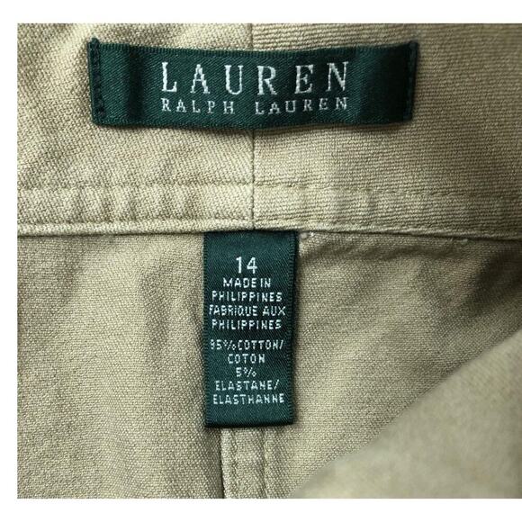 Lauren Ralph Lauren Khaki Skirt w/ Belt - Size 14 Preppy Classic - Picture 2 of 4